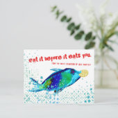 魚介類レモンキーパークックブックレシピカード ポストカード (スタンド正面)