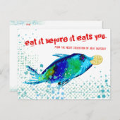 魚介類レモンキーパークックブックレシピカード ポストカード (正面/裏面)