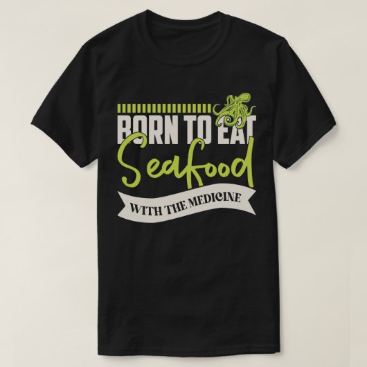 魚介類生まれ医食べアレルギー Tシャツ (デザイン正面)