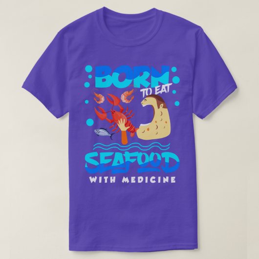 魚介類生まれ医食べアレルギー Tシャツ (デザイン正面)