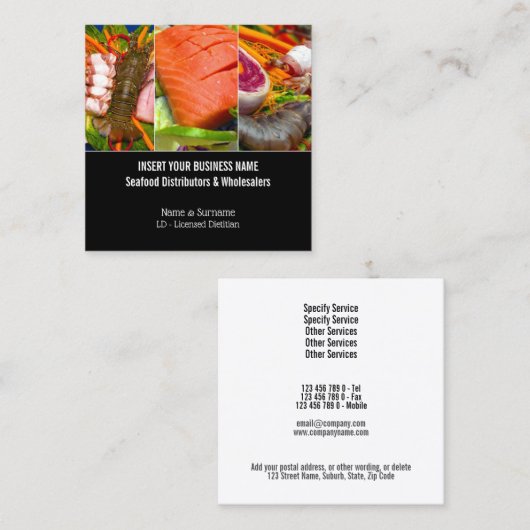 魚介類生鮮魚料理 スクエア名刺 (正面/裏面)