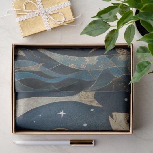 魚初期のの魚介類が切り離される女性 薄葉紙 (ギフト)