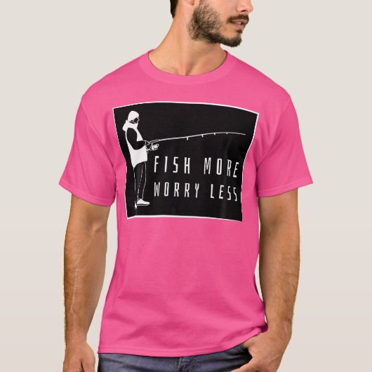 魚動揺してより心配のない漁師 Tシャツ (正面)