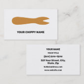 魚及び破片の店のミニマルな木のフォークのグルメ 名刺 (正面/裏面)