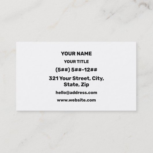 魚及び破片の店のミニマルな木のフォークのグルメ 名刺 (裏面)