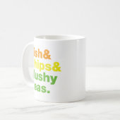 魚及び破片及び柔らかいエンドウ豆 コーヒーマグカップ (正面左)