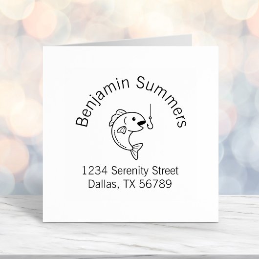 魚噛み魚釣りフックアーチアドレス セルフインキングスタンプ