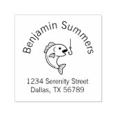 魚噛み魚釣りフックアーチアドレス セルフインキングスタンプ (デザイン)