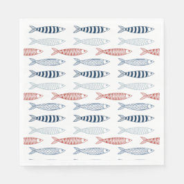 魚地中海のの飾り スタンダードランチョンナプキン