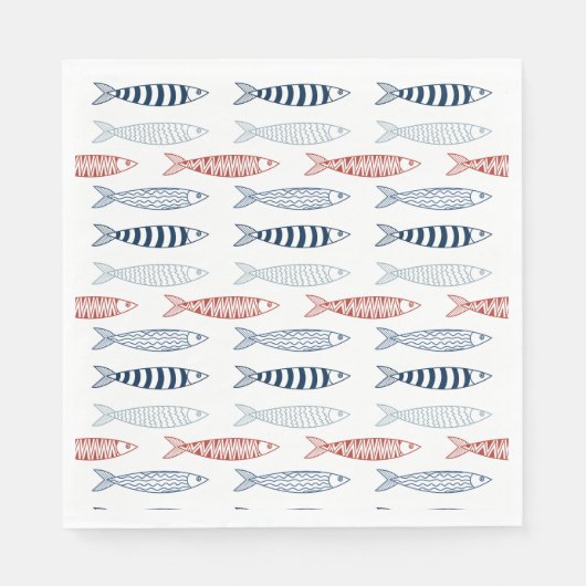 魚地中海のの飾り スタンダードランチョンナプキン (正面)
