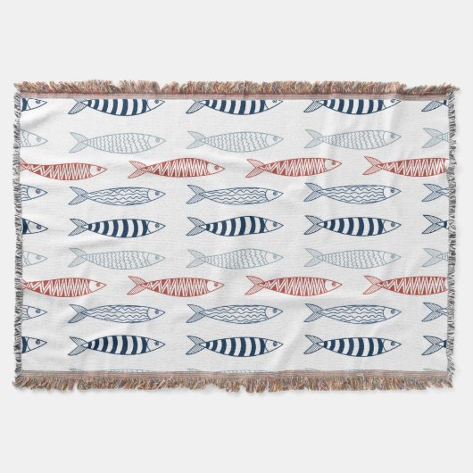 魚地中海のの飾り スローブランケット (正面)