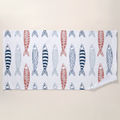 魚地中海のの飾り ビーチタオル (正面)