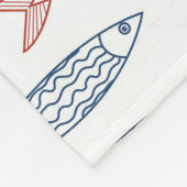 魚地中海のの飾り フリースブランケット (角)