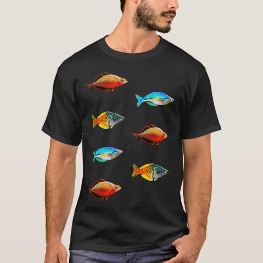 魚好きのためのカラフルな魚のキュートなデザイン Tシャツ (正面)