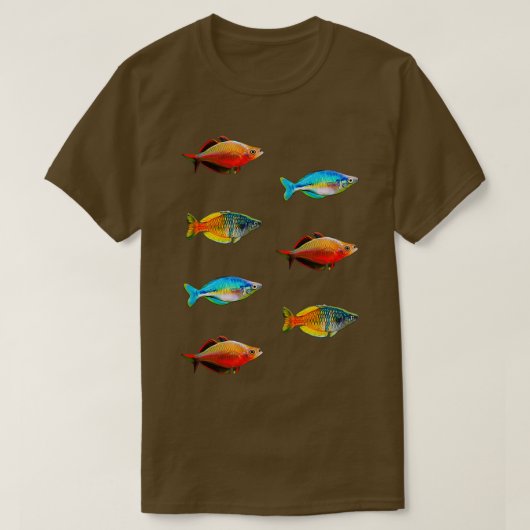 魚好きのためのレインボーフィッシュかわいいデザイン Tシャツ (デザイン正面)