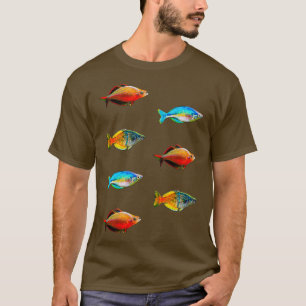 魚好きのためのレインボーフィッシュかわいいデザイン Tシャツ