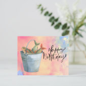 魚好きの誕生日 魚と水彩 ポストカード (スタンド正面)