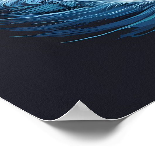 魚威厳のあるの上を舞うワシ ポスター (角)