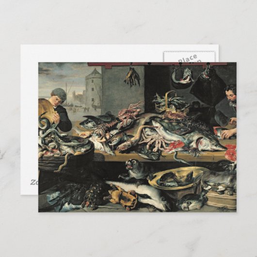 魚市場 ポストカード (正面/裏面)