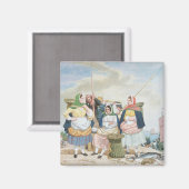 魚市場by the Sea, c.1860 (キャンバス上油) マグネット (正面/裏面)