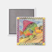 魚市松模様に縁ど#1 マグネット (正面/裏面)