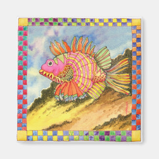 魚市松模様に縁ど#2 マグネット