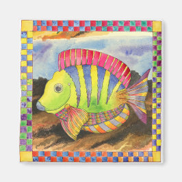 魚市松模様に縁ど#3 マグネット