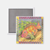 魚市松模様に縁ど#5 マグネット (正面/裏面)