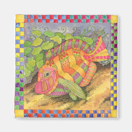 魚市松模様に縁ど#5 マグネット