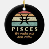 魚座おもしろい〔占星術の〕十二宮図規則 セラミックオーナメント (裏面)