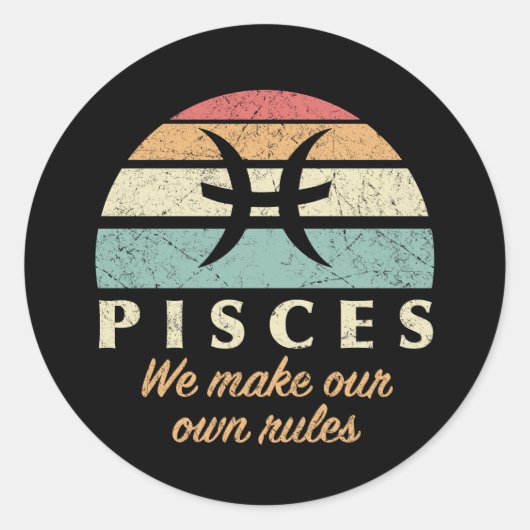 魚座おもしろい〔占星術の〕十二宮図規則 ラウンドシール (正面)