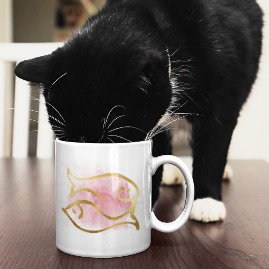 魚座のカスタマイズ可能な水彩星座デザイン コーヒー コーヒーマグカップ