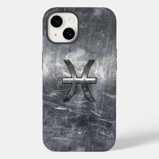 魚座のグランジスチールスタイル Case-Mate iPhoneケース (裏面)
