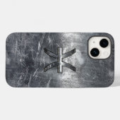 魚座のグランジスチールスタイル Case-Mate iPhoneケース (裏面 (横))