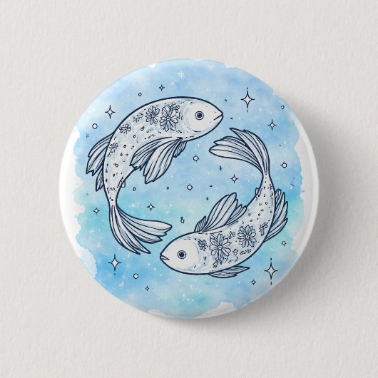 魚座のサイン 缶バッジ (正面)