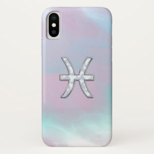 魚座のシンボル マザーオブパールスタイル iPhone X ケース