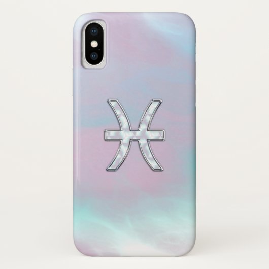 魚座のシンボル マザーオブパールスタイル Case-Mate iPhoneケース (裏面)