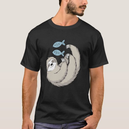 魚座のスロースと魚の占星術チャーム Tシャツ (正面)