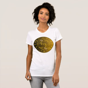 魚座のゾディアックエンブレム ミニマルな天体シンボル Tシャツ