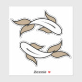 魚座のツイン魚の水記号占星術の記号 シール (シート)