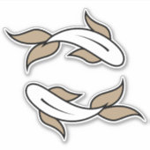 魚座のツイン魚の水記号占星術の記号 シール (正面)