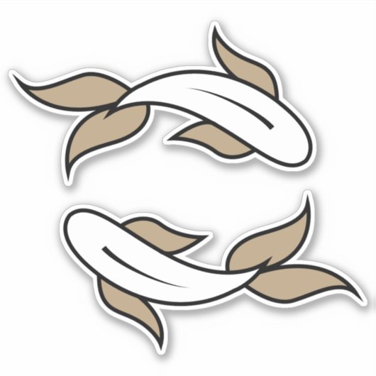 魚座のツイン魚の水記号占星術の記号 シール (正面)