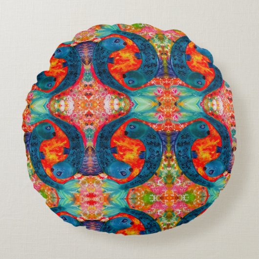 魚座の丸い枕 ラウンドクッション (正面)