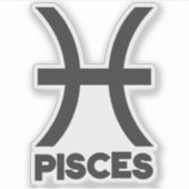 魚座の勇敢な星座 占い オーダーメイド テキスト シール (正面)