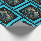 魚座の名前の追加誕生日〔占星術の〕十二宮図ギフト ラッピングペーパー (角)