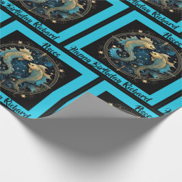 魚座の名前の追加誕生日〔占星術の〕十二宮図ギフト ラッピングペーパー