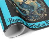 魚座の名前の追加誕生日〔占星術の〕十二宮図ギフト ラッピングペーパー (ロールコーナー)