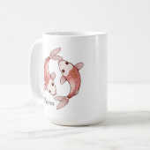 魚座の天体星座マグカップ - 二匹の魚のアート コーヒーマグカップ (正面左)