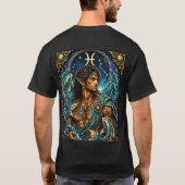  魚座の天体男性風デザイン Tシャツ (裏面)