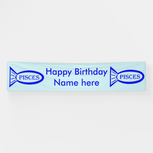 魚座の星印の旗 横断幕 (横)